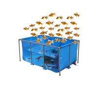 Estanque de Lona Transparente para Peces - Piscina elevada con válvula de Drenaje, Estructura de Acero de PVC y Ventana Transparente para koi y Peces Dorados - Acuario de Exterior Duradero (