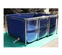 Estanque De Peces con Marco De Lona De PVC con Panel De Visualización Transparente y Válvula De Drenaje para Peces Koi y Tortugas.,150 * 100 * 71cm