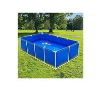 Estanque de peces de lona de PVC para koi y tortugas, piscina temporal de acuario con válvula de drenaje, tanque impermeable resistente de 0,6 mm (2 x 1,5 x 0,7 m) para uso en agua salada y agua dulce