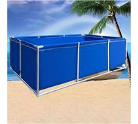 Estanque de peces de lona de PVC - Tanque de agua temporal para criar koi, gran piscina de acuicultura con soporte