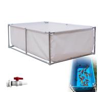 Estanque de peces de lona de PVC - Tanque de agua temporal para criar koi, gran piscina de acuicultura con soporte