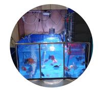 Estanque de peces de PVC con marco de acero y ventana de visualización transparente, gran espacio para la cría de koi y peces dorados, acuario de jardín al aire libre