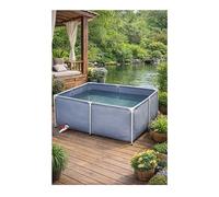 Estanque de peces de PVC sobre el suelo con marco de acero galvanizado para koi y jardines acuáticos, 78.7 x 39.4 x 27.6 pulgadas, contenedor duradero para exteriores
