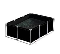 Estanque de peces grande de lona de PVC, tanque de almacenamiento para carpas koi Bing, piscina ornamental de fácil instalación con válvula de drenaje, color negro, 1,5 x 1 x 0,9 m (4,9 x 3,3 x 2,9