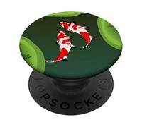 Estanque de Peces Koi - Lirio de Agua Zen japonés PopSockets PopGrip Adhesivo