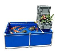 Estanque de peces plegable de PVC con válvula de drenaje, a prueba de fugas, para acuicultura y uso al aire libre, ideal para jardinería y vida acuática