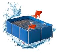 Estanque de peces portátil con válvula de drenaje, tanque de agua grande para acuicultura, ideal para la cría de koi y tortugas
