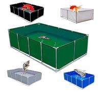 Estanque de peces portátil de lona con marco de acero, tanque temporal de retención de peces koi, piscina grande de PVC con válvula de drenaje para acuicultura al aire libre