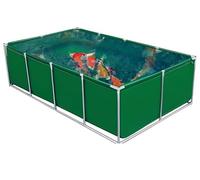 Estanque de peces sobre el suelo con soporte de metal, tanque de agua duradero para koi y tortugas, acuicultura de jardín al aire libre, decoración de piscina