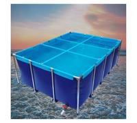 Estanque de peces sobre el suelo con válvula de drenaje, lona plegable portátil para acuicultura y riego, tanque de almacenamiento de agua de PVC de 0.7 mm