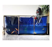 Estanque grande de lona de PVC con marco de acero y ventana de visualización transparente, ideal para la cría y exhibición de koi y peces dorados al aire libre