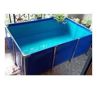 Estanque Koi sobre el suelo con marco de acero, forro de lona de PVC, pecera de fácil montaje para la cría de tortugas, piscina ideal para uso al aire libre (100 x 70 x 61 cm)