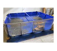 Estanque Koi sobre el suelo con ventana de visualización, forro de lona de PVC duradero y marco de acero resistente, ideal para la cría de peces y tortugas, diseño de montaje rápido