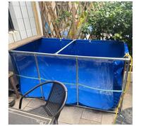Estanque Koi sobre el suelo con ventana, pecera transparente para uso en exteriores, piscina temporal de fácil montaje con válvula de drenaje, panel de visualización transparente de 0,7 m