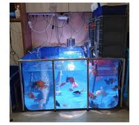 Estanque Koi sobre el suelo con ventana transparente y válvula de drenaje, forro de PVC y acero para un fácil montaje, perfecto para peces y tortugas