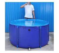 Estanque plegable para peces, Piscina portátil grande sobre el suelo, marco de revestimiento PVC azul for refugio estanque peces dorados Koi, 1-4m(1.2x0.8 m)