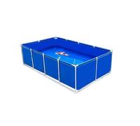 Estanque portátil de lona con marco de acero, tanque de retención temporal para peces koi, piscina de PVC con válvula de drenaje para acuicultura al aire libre