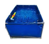 Estanque portátil duradero para acuicultura, piscina plegable sobre el suelo para piscicultura y camarón (4 x 1 m), solución ideal para un fácil manejo de la pesca