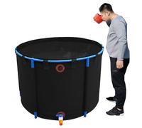 Estanque Redondo Plegable de Lona, Piscina elevada para cría con Revestimiento y Estructura de PVC Flexible, Ideal para Carpas koi y Peces Dorados.