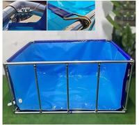 Estanques grandes sobre el suelo para peces, piscina de acuario con ventana transparente, forro de lona de PVC con marco de acero, tanque de sujeción para criar koi, fácil de instalar