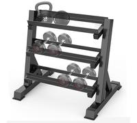 Bastidor para mancuernas 3 niveles soporte porta pesas pesas rack carga máx. 500 kg expositor de acero multifunción