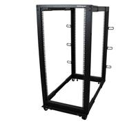 StarTech.com Rack 25U Móvil de Marco Abierto de 4 Columnas para Servidores - Rack de Cuatro Columnas 19 Pulgadas para Equipo de Red e Informático - Ruedas o Patas Niveladoras