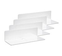 Estante abierto de acrílico de 9 pulgadas, juego de 4 piezas para colgar en la pared, estante flotante para altavoz Bluetooth, pantalla pequeña, cámara de prevención del crimen, soporte universal