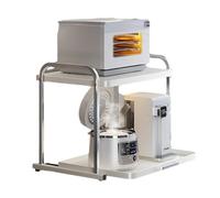 Estante ajustable de 2 niveles para horno microondas con estante extraíble, soporte de almacenamiento para encimera de cocina que ahorra espacio para organizar pequeños electrodomésticos (32 cm)