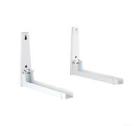 Estante ajustable de acero inoxidable para microondas montado en la pared con diseño plegable para un soporte fiable del horno y una utilización eficiente del espacio (blanco)