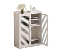Estante ajustable de bambú para enrutador - Estante de pared de almacenamiento WiFi de gran capacidad con diseño hueco para sala de estar, blanco (59 x 25 x 82 cm) - Nizer elegante y funcional