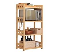 Estante ajustable de madera maciza para panadería para cocina, ideal para almacenar bandejas elásticas para hornear y hornos de microondas, diseño que ahorra espacio