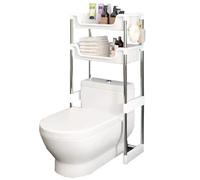 Estante ajustable para colocar sobre el inodoro, estante de baño que ahorra espacio para artículos de tocador y baldosas, maximiza la el baño