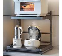 Estante ajustable para microondas con bandeja deslizante, estante de almacenamiento que ahorra espacio para cocina, restaurante, oficina