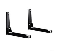 Estante ajustable para microondas de acero inoxidable montado en la pared con diseño plegable para un soporte fiable del horno y una utilización eficiente del espacio (negro)