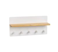 Estante Alamo con 5 pomos de MDF Madera en Blanco y Natural