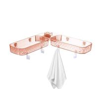 Estante angular de baño montado en la pared, organizador de baño angular, organizador de esquina de bañera, estantería angular para bañera sin taladro, 33,5 x 11 x 4 cm, para inodoro, D