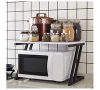 Estante antideslizante de doble capa para horno de microondas, encimera de cocina de acero al carbono para Utens estante de almacenamiento que ahorra espacio