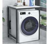 Estante Apilable for Lavadora y Secadora, Capacidad de 50 Kg Mueble Lavadora, Estructura Metálica, Armario Lavadoras for Apartamentos Compactos, Baños(Black+White,66x50x90cm)