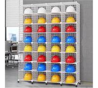 Estante apilable y Ajustable para Guardar Cascos con Ruedas, Expositor móvil para Venta minorista, instalación sin taladros, Blanco, 147 x 37 x 192 cm