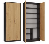 Estante artesanal de antracita Oliv 2D