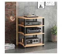 Estante AV, estante de alta fidelidad, estante de audio, estante estéreo, soporte multimedia de 3/4 niveles, gabinete de componentes de video, para vivir, juegos, sala de grabación