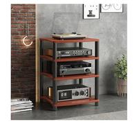 Estante AV, estante de alta fidelidad, estante de audio, estante estéreo, soporte multimedia de 3/4 niveles, gabinete de componentes de video, para vivir, juegos, sala de grabación