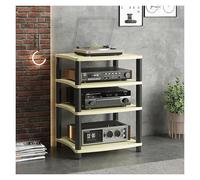 Estante AV, estante de alta fidelidad, estante de audio, estante estéreo, soporte multimedia de 3/4 niveles, gabinete de componentes de video, para vivir, juegos, sala de grabación