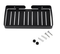 Estante baño acero inoxidable resistente con drenaje, cesta organizadora pared para champú jabón, estante almacenamiento cocina moderno negro