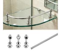 estante barandilla de seguridad juego Barandilla de estante de metal sólido flexible DIY, Estante con valla para vinoteca, Barras de seguridad elegantes anti-caída con tornillos(Silver,26"/66cm)