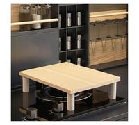 Estante base para ollas, cubierta superior de madera, resistente a los arañazos, fácil de limpiar, compatible con hornos de gas y eléctricos