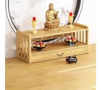 Estante budista de altar - Mesa de incienso para meditación con cajones, construcción de madera original para salas de estar y dormitorios, 42 x 25 x 16,5 cm