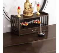 Estante budista de altar - Mesa de incienso para meditación con cajones, construcción de madera original para salas de estar y dormitorios, 42 x 25 x 16,5 cm