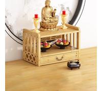 Estante budista de altar - Mesa de incienso para meditación con cajones, construcción de madera original para salas de estar y dormitorios, 42 x 25 x 16,5 cm