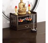 Estante budista de altar - Mesa de incienso para meditación con cajones, construcción de madera original para salas de estar y dormitorios, 42 x 25 x 16,5 cm